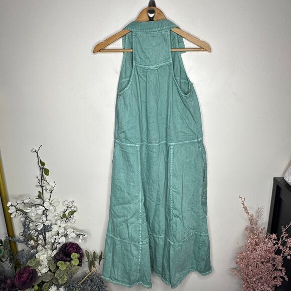 pilcro green dress ANTHROPOLOGIE x PILCRO Halter Swing Midi Dress Seafoam Green Sz S $168 {P7}